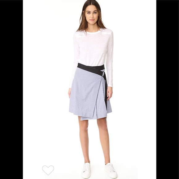 Rag & Bone Lenna Striped Cotton Silk Wrap Skirt 00 - Picture 7 of 12